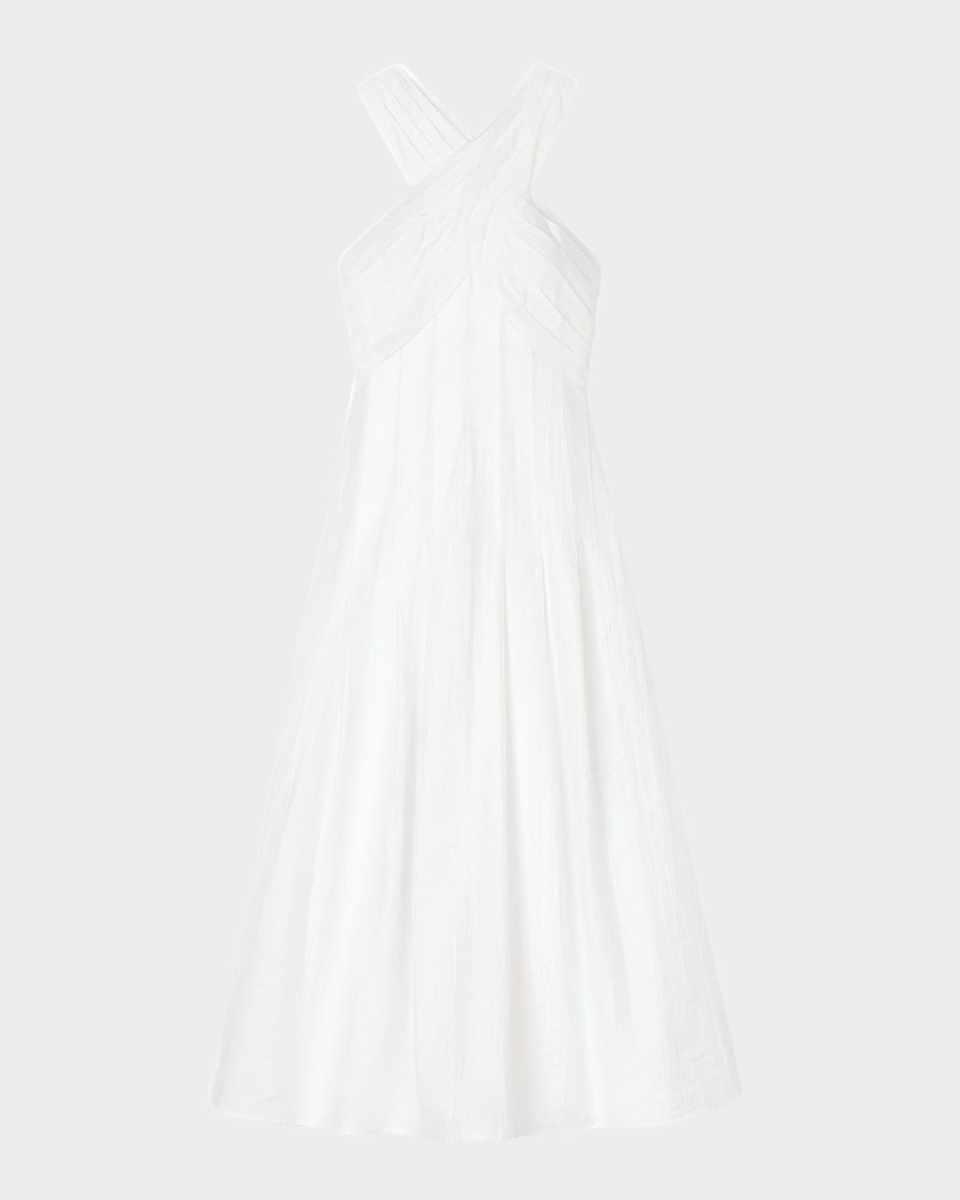 Grenadine High-Neck Midi Dress